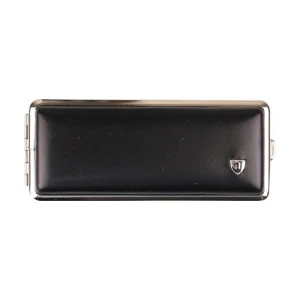 Tabakera Kožna Crna Krom Okvir