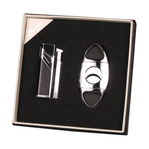 Passatore Set 3pl Jet Crni Hrom Upaljač i Hrom Sjekac