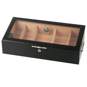 Passatore humidor crni za ca 150 cigara hidrometar ovlazivac 4 pregrade