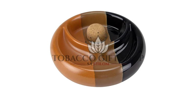 Pepeljara za Lulu Keramik Crno Smeđa 2 Ležišta