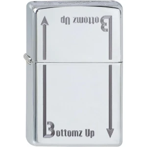 ZIPPO UPALJAČ Bottoms Up Logo High Polish Chrome 24383