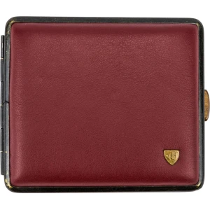 Tabakera Kožna Crvena Okvir Antik Mesing za 18 cigareta