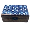 Drvena kutija – Plave zvijezde, 15 × 10 × 6 cm