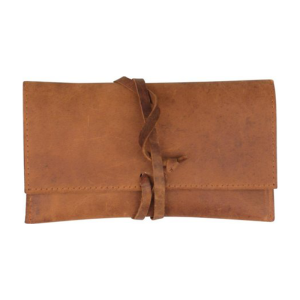 Torbica za duhan kozna braon antik 16cm