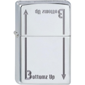 ZIPPO UPALJAČ Bottoms Up Logo High Polish Chrome 24383