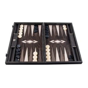 Ručno rađeni burl u kutiji Backgammon od slonovače sa sivo-hrast vrhovima sa bočnim policama 48x30cm