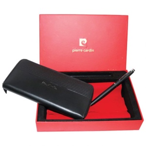 PIERRE CARDIN POKLON SET ZENSKI NOVCANIK PLUS HEM OLOVKA CRNI
