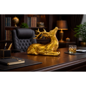 Figura Jelen seduto gold H30X35