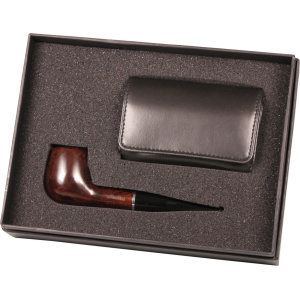 JEAN CLAUDE lula Set – ravna lula tamno smeđa s etuijem