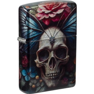 ZIPPO upaljač Floral Skull Design 540 Trumbled Chrome 46848