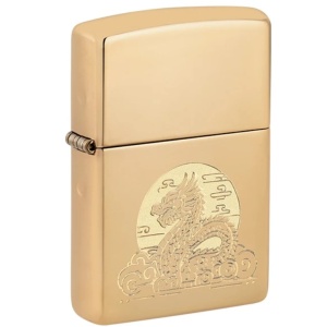 ZIPPO upaljač Moon Dragon Design High Polish Brass 47147